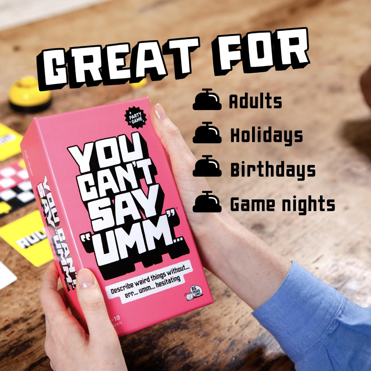 You Can't Say UMM: Fast Party Game for Kids and Adults, Ages 8+