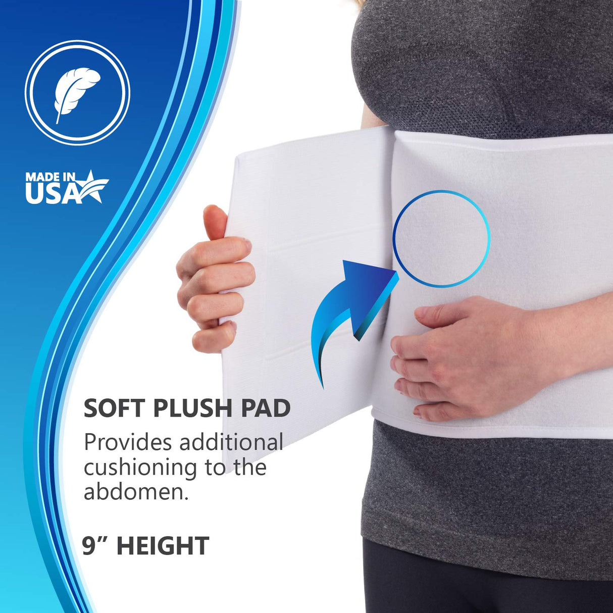 NYOrtho Postpartum Belly Binder, Abdominal Binder for Women, C-Section Recovery, Tummy Tuck Support, Belly Wrap for Postpartum, Swelling & Hernia - Latex-Free, Breathable - Medium 45"-60"