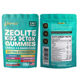Parrox Zeolite Kids Gummies, 9-in-1 with Zeolite, Omega-3, Magnesium, Elderberry, Vitamin C, Milk Thistle, Vitamin D3, Zinc, B12 – Sugar-Free (60 Gummies – Mixed Berry Flavor)