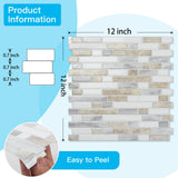 Art3d 10-Sheet Heavy-Duty Peel and Stick Backsplash, Waterproof Wall Tiles Stick on Kitchen Backsplash Living Space, Beige & White