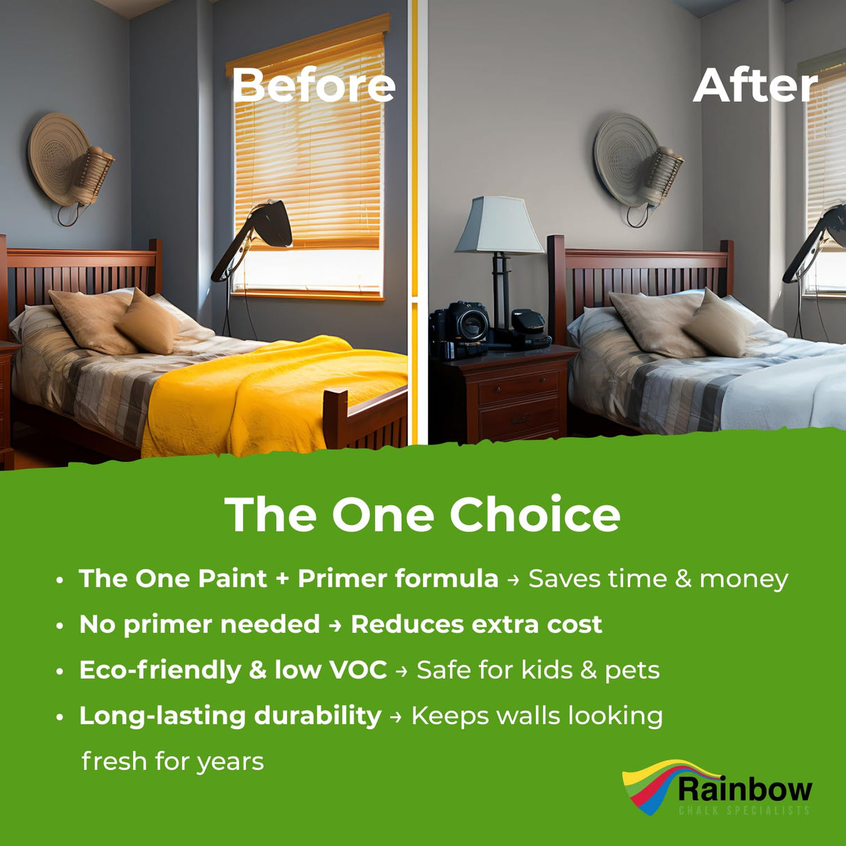 THE ONE All-In-One Paint & Primer - Soft Taupe Matte, 33.8 Fl Oz/1 L | 1 Coat Formula | Easy Indoor & Outdoor Decorating for Home & Garden Walls, Floors & Furniture | Water-Based & Low VOC