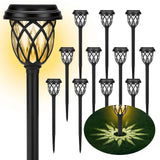 ruhotili Solar Lights Outdoor 12 Pack Solar Garden Lights Waterproof IP65 Solar Landscape Lights Solar Pathway Lights for Patio, Yard, Driveway Decoration (Warm White