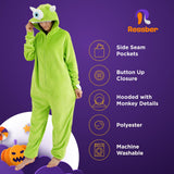 ressber Unisex Adult Onesie Pajamas Animal One Piece Halloween Costume Christmas Sleepwear Jumpsuit (US, Alpha, Small, Regular, Regular, Mike Wazowski)