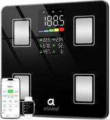 Arboleaf Smart Scale with BMI, Body Fat, Muscle Mass, Digital Bathroom Scale for Body Weight, 14 Body Composition Metrics, Large LED Display, Accurate Weighing Machine, App Sync, 400lbs, 11"