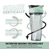 HELIMIX 2.0 Vortex Blender Shaker Bottle Holds upto 28oz | No Blending Ball or Whisk | USA Made | Portable Pre Workout Whey Protein Drink Shaker Cup | Mixes Cocktails Smoothies Shakes | Top Rack Safe