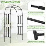 Trellume Thickened Metal Garden Arch-59(L)*94.5"(H),Garden Trellis for Climbing Plants Outdoor, Heavy Duty Rust-Proof Iron Arbor Archway for Backyard, Patio, Lawn and Wedding Decorations(20MM Pipe)