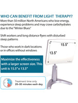 Carex Day-Light Classic Plus Sunlight Therapy Lamp - 10000 LUX Therapy Lamp at 12 Inches, LED Bright White Light with Adjustable Height and Brightness Levels for Mood, White