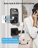 Zowill Keyless Entry Door Lock with 2 Lever Handles, Electronic Keypad Deadbolt, Auto-Locking, Anti-Peeping Password, Digital Code Door Lock, Front Door Handle Sets, OilRubbed Bronze