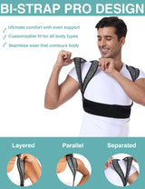 Enthra Posture Corrector for Women Men,BI-Straps Back Straightener - Bamboo Fiber Back Brace Posture Corrector - Instant Upper Back Pain Relief