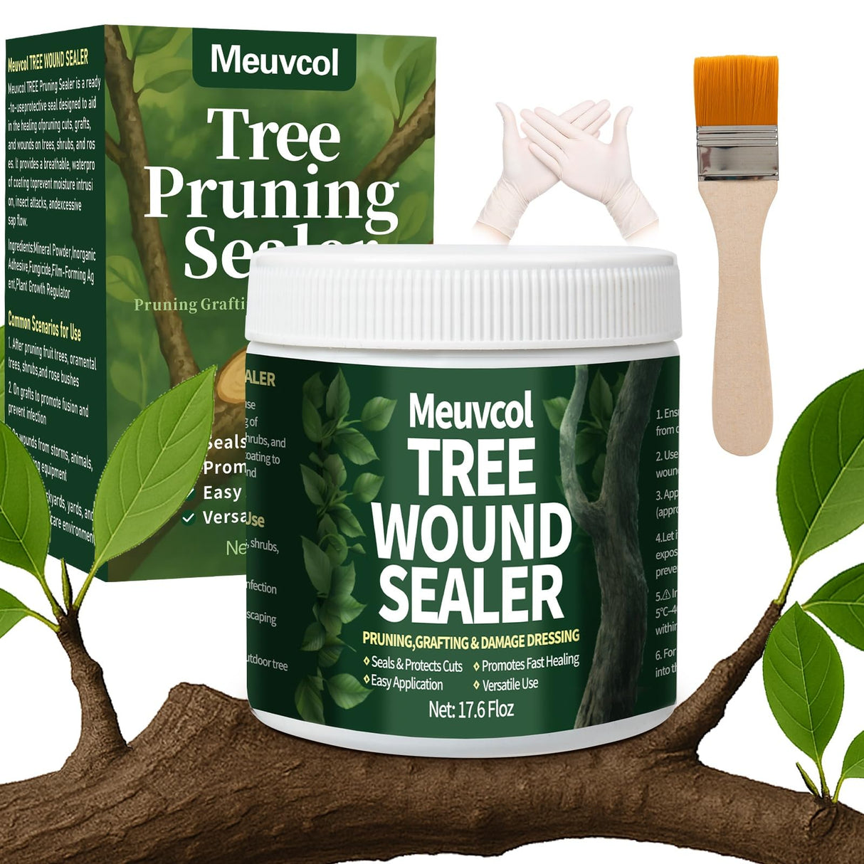 Tree Wound Sealer & Dressing, 500g Tree Pruning Sealer for Cut, Damaged Bark, Grafting – Effective Tree Repair Sealant for Shrub, Bonsai, Rose, Orchard | Horticulture Grade Seal Formula