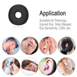 Heal n Hope Silky Satin Piercing Pillow Ear Pillows Donut with Hole for Ear Pain CNH Piercing Pain Relief Sleeping Pressure Sore Side Sleepers Smooth Cooling Ear Guard Protector, Black