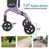 Planetwalk Premium 3 Wheel Rollator Walker for Seniors - Ultra Lightweight Foldable Walker for Elderly, Aluminum Three Wheel Mobility Aid, Brilliant Purple