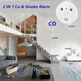4 Pack Combination Smoke and Carbon Monoxide Detector Battery Operated, Travel Portable Photoelectric Fire&Co Alarm for Home, Kitchen