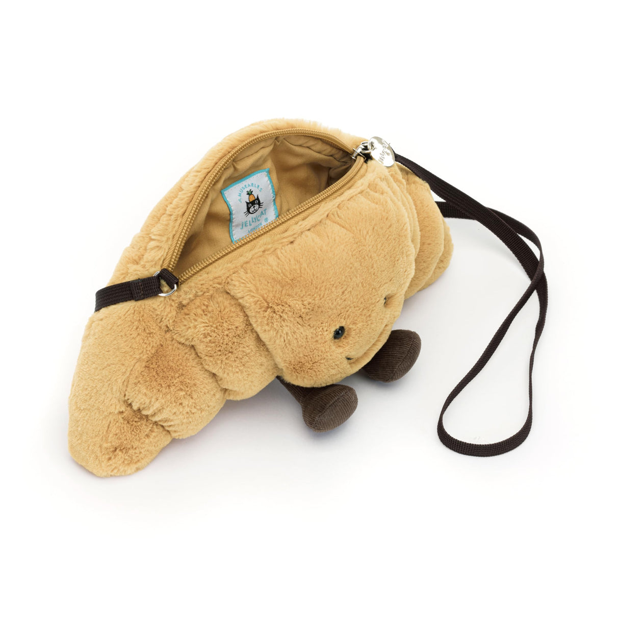 Jellycat Amuseables Croissant Plush Bag, 10.5 inches - Crossbody & Shoulder Purse - Fun & Unique Handbag