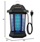 GOOTOP Bug Zapper Outdoor, Mosquito Zapper, 4200V 3 Prong Plug in Electric Fly Zapper, Mosquito Killer, Fly Traps, Flying Insects Zapper Indoor Outdoor, ABS Plastic Outer (Black)