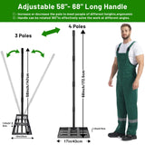 Lawn Leveling Rake 17"x10",Lawn Leveling Tool with 68" Long Adjustable Stainless Steel Handle for Leveling Soil,Grass,Sand or Dirt,Heavy Duty Lawn Leveler for Backyard,Garden,Golf Course,Farm,Pasture