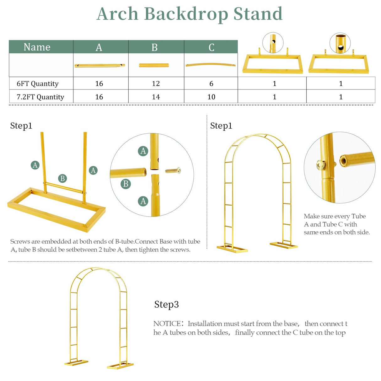 WellSign Balloon Arch Stand 7.2FTx4.3FT Trellis for Climbing Plants Outdoor