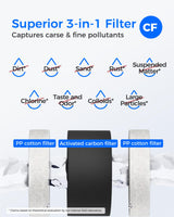 Waterdrop G3-2CFCB Filter, Replacement for Waterdrop G3-W & G3P600 & G3P800 Reverse Osmosis System, Pack of 2 G3-N1CF Filters and 1 G3-N3CB Filter, 1-Year Combo