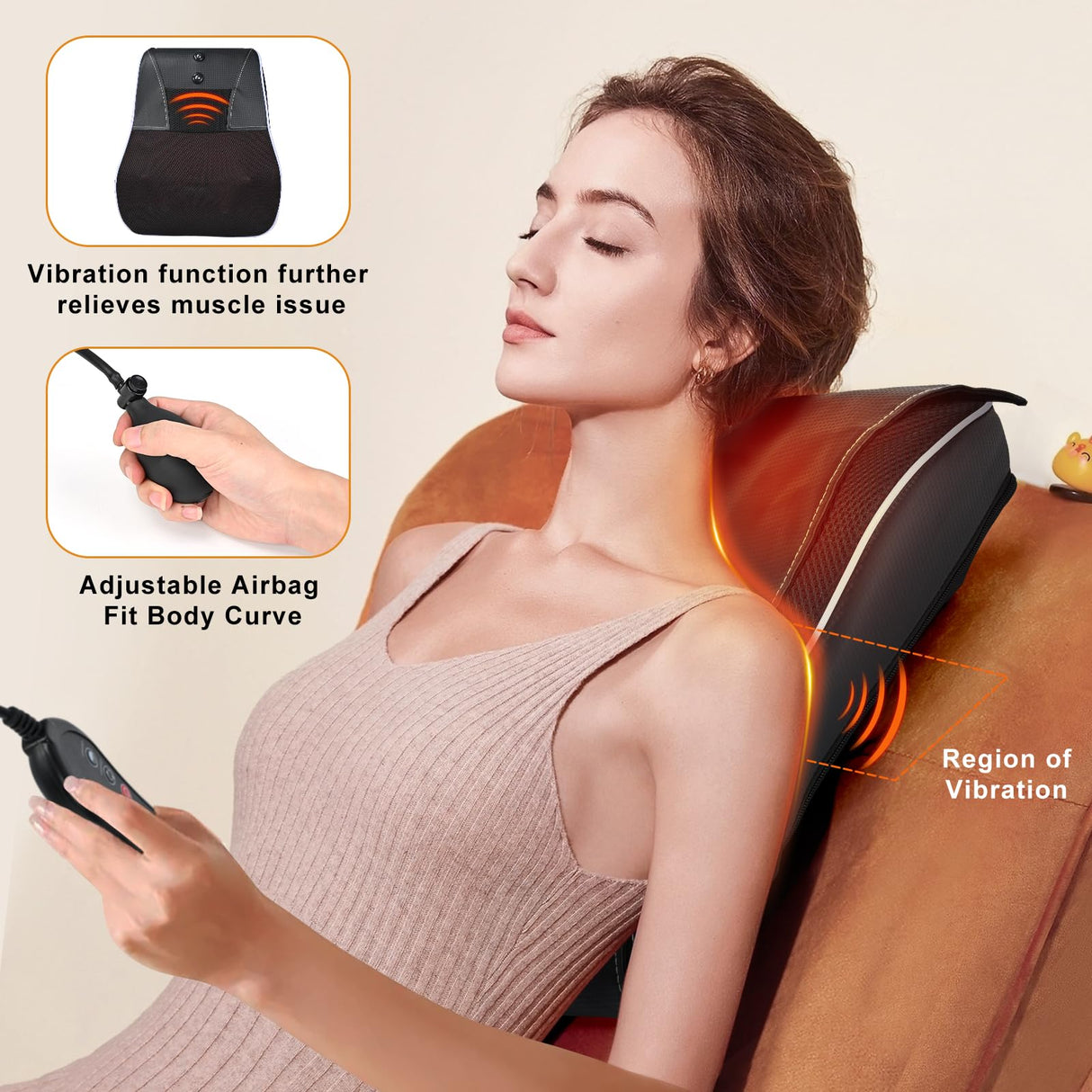 hlthsky Shiatsu Neck and Back Massager with Heat,Neck Massager for Pain Relief deep Tissue,3D Kneading Massage Pillow for Back,Shoulder,Leg,Gifts for Mom,Dad,Women (Black)