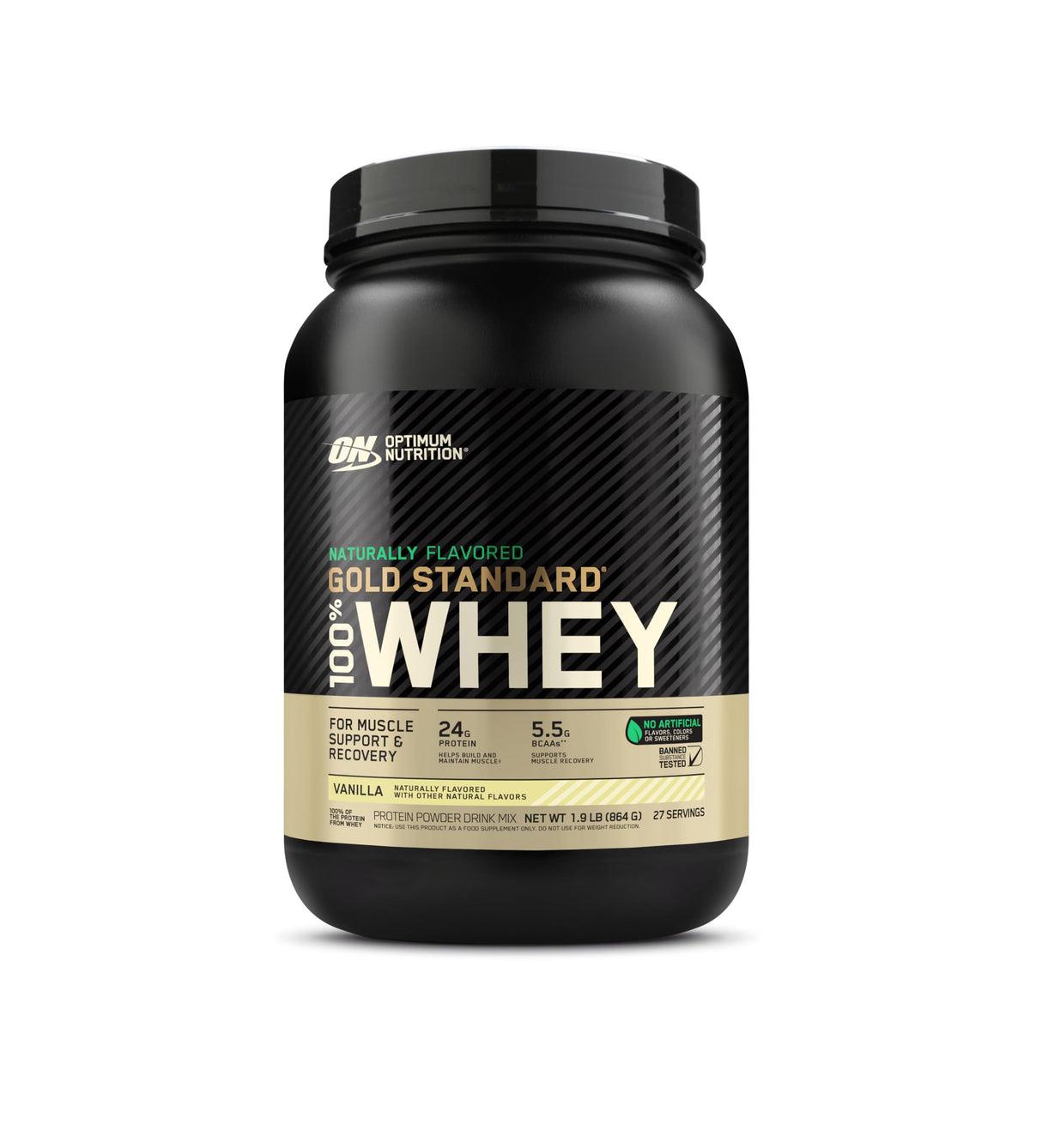 Optimum Nutrition Gold Standard 100% Whey Naturally Flavored Protein Powder, Vanilla, 1.9 Pound (Packaging May Vary)