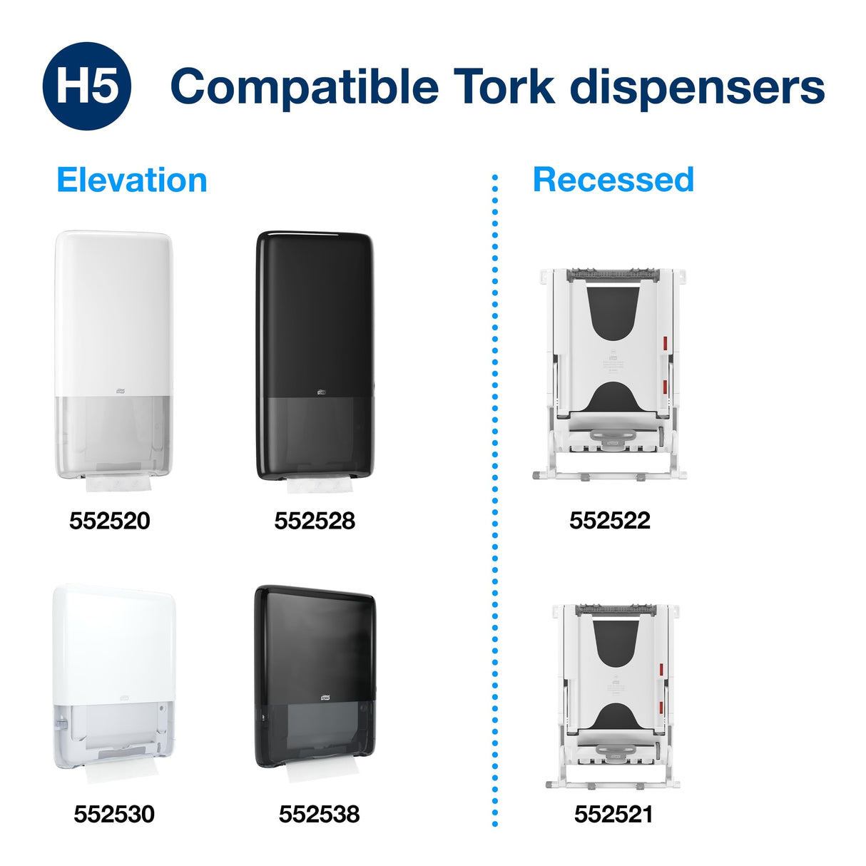 Tork PeakServe Continuous Hand Towel White H5, Advanced, Compressed, 12 x 410 sheets, 105065