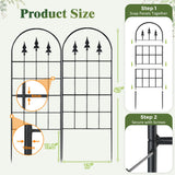 ArdeFentium 2 Pack 47" H x17 W Garden Trellis for Climbing Plants Outdoor - Metal Rustproof Arched Rose Trellis for Outdoor Indoor Roses Potted Vines Cucumbers Clematis Flowers Decorative, Black