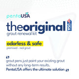 PentaUSA Tile Grout Repair Kit - White Premixed Acrylic Sanded Grout Filler for Bathroom, Shower, and Kitchen, Water-Resistant Tube with Applicator, Fills Cracks and Gaps, Fast Drying (8.8oz / 250g)