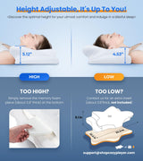Ultra Pain Relief Cooling Pillow for Neck Support, Adjustable Cervical Pillow Cozy Sleeping, Odorless Ergonomic Contour Memory Foam Pillows, Orthopedic Bed Pillow for Side Back Stomach Sleeper