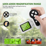 Barchrons 1000X Handheld Microscope for Kids, 4K 2.0" Screen Mini Pocket Microscope with 6 Adjustable LED Lights, Edu Science Christmas Birthday Gifts for Kids Ages 8-12