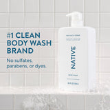 Native Clean Body Wash for Women & Men, Sea Salt & Cedar Scent, 36 fl oz