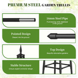 Alisisfores 4 FT Obelisk Trellis for Climbing Plants, Black