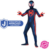 Marvel Miles Morales: Spider-Man Official Youth Deluxe Zentai Costume - Stretch Spandex with Hidden Zippers, Wrist Slits (S) Multi