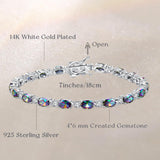 FANCIME Sterling Silver Created Alexandrite Tennis Bracelet for Women 7"