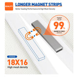 MAGZO Magnetic Screen Door Fit Door Size 48 x 80 Inch, Screen Size 50" x 81" Strong Magnet Door Mesh with Reinforced Hook & Loop for Patio, Sliding, French, White