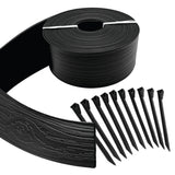 Master Mark Landscape Edging Coil, 40 ft x 4 inch Tall Garden Edging Border for Lawn and Pathways, Terrace Board, Black, 10 Stakes
