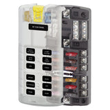 Blue Sea Systems ST Blade Fuse Block Dual 12 Circuit with Ground and Cover, 100 Amps, 5032