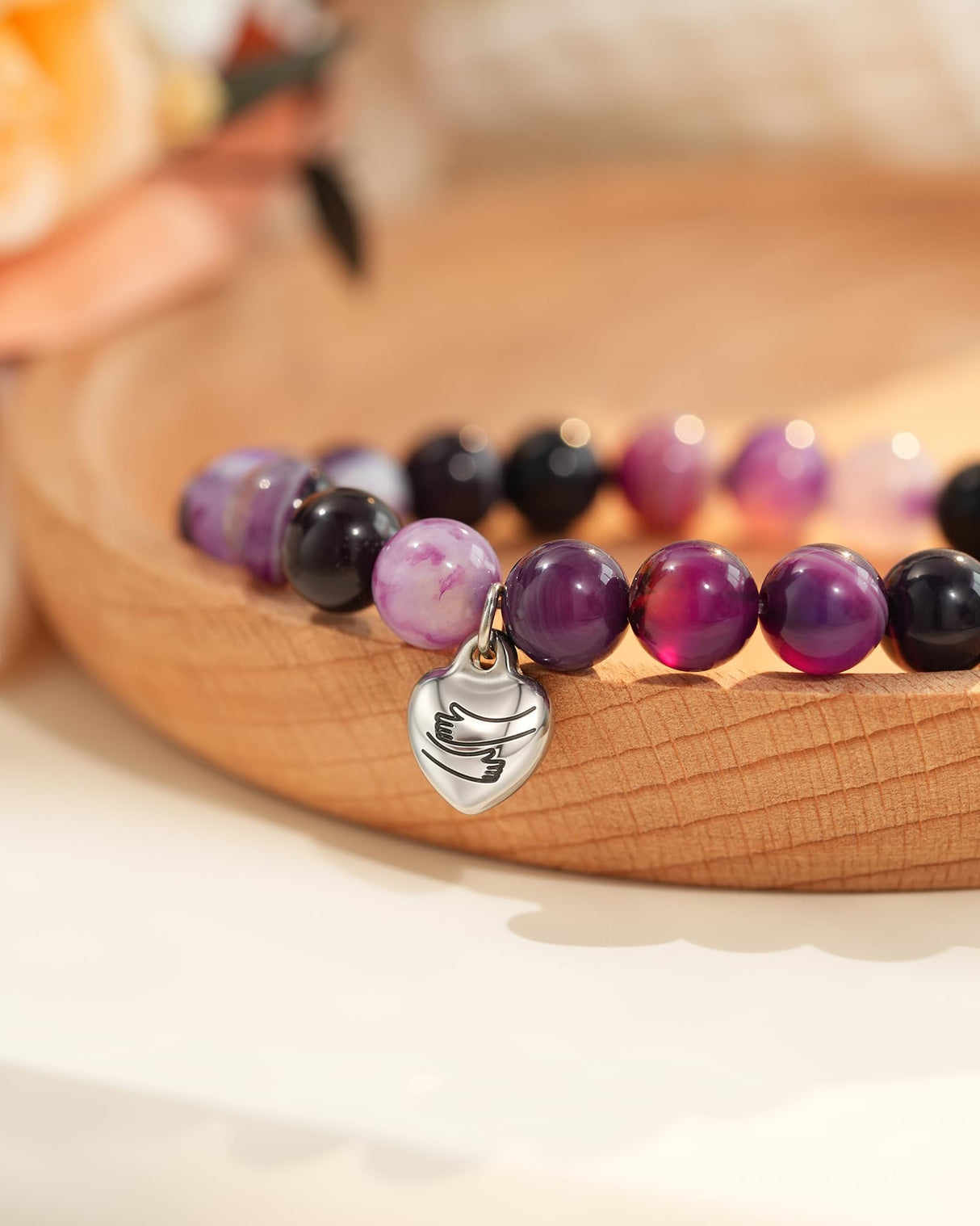 Inspirational Get Well Gift for Women After Surgery Healing Purple Bracelet