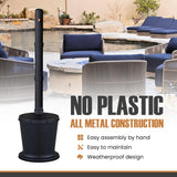 Carver’s Olde Iron Galvanized Steel Outdoor Cigarette Butt Disposal, Metal Receptacle for Commercial Use (36″ Height, 4 Gallon capacity, Black)