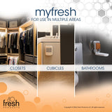 Fresh Products myfresh 2.0 Personal Air Freshener with Dry Fragrance Technology for Small Spaces Compact Design Motion Sensor Battery Included Variety Pack 6 pk