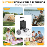 Bonnlo Adjustable Beach Wagon for Sand with 11" All Terrain Wheels