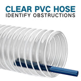 Qucship PVC Dust Collection Hose 4" x 10', Puncture-Resistant, Flexible Clear PVC Fume Hose with Carbon Steel Wire Coil for Dust Collection Systems