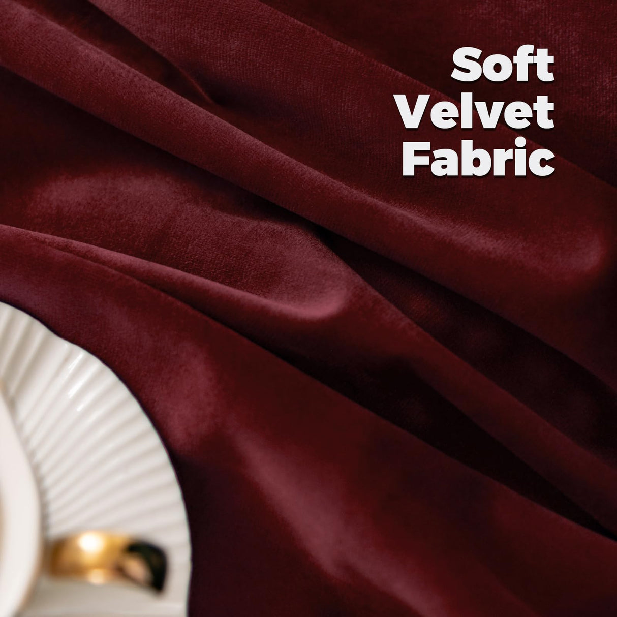 BGment Red Velvet Curtains 84 Inch for Bedroom, Thick Thermal Insulated Blackout Curtains Noise Reduce Back Tab and Rod Pocket Christmas Panels for Living Room, Set of 2 Panels, 52 x 84 Inch