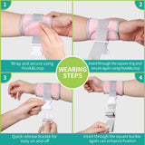 lefeke Patient Medical Restraints with Quick Release Buckles, Bed Restraints Belts for Wrists and Ankles, Limb Holder Movement Limited Ties for Hands and Legs（4 Pcs Pink）