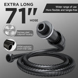 Veken Wide Rain Shower Head with Multi-Modes Handheld Water Spray,High Pressure Showerhead Combo with Arm for Bathroom Accessories,Home Decor Adjustable Dual Shower with Anti-Clog Nozzles,Matte Black