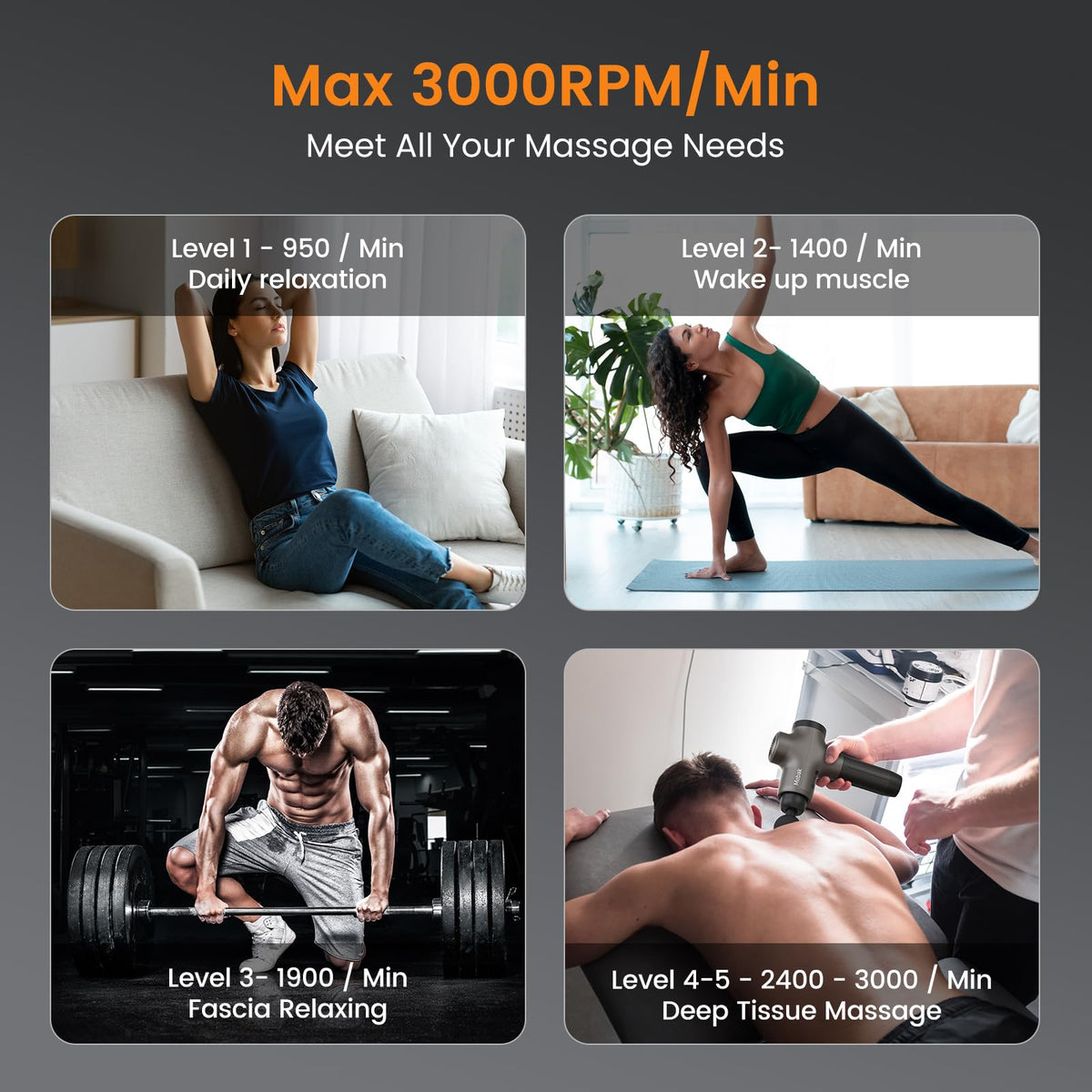 Mebak 3 Massage Gun Deep Tissue, Muscle Massager for Athletes Pain Relief