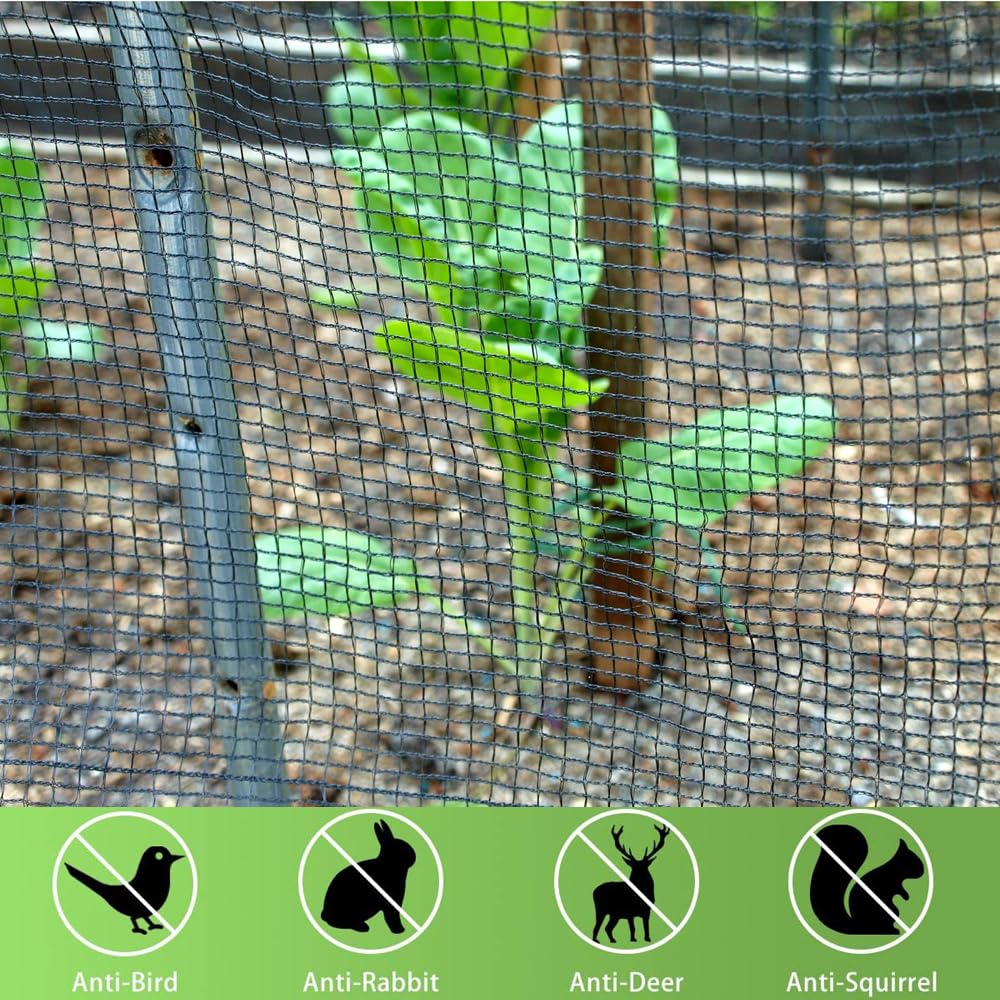 Junkogo Deer Fence Netting for Garden, 5x100 FT Plastic Mesh Fencing Roll