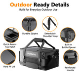 [2026 Updated] 50 Can Collapsible Soft Cooler Bag with Hard PP Lid, Leakproof Insulated Ice Chest with Quick-Access Top Hatch, Bottle Opener & Mini Table for Beach, Camping, Travel (Charcoal Gray)