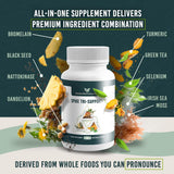 Spike Tri-Support+ with Nattokinase, Bromelain, and Turmeric - Includes Dandelion Extract, Black Seed Extract, Green Tea Leaf, Selenium for A Full Spectrum Spike Support Supplement
