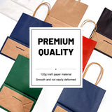 LIHOMR Gift Bags 8.25" x5.9 x3.15 100Pcs Paper Bags with Handles,kraft paper Bags for Small Business Christmas Bags, Wedding, Party Favor, Shopping, Lunch, Halloween Trick-or-Treat(Navy blue)