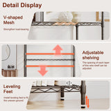 BestOffice | 4-Tier Wire Storage Shelves | 36x14x54 | Black | with Adjustable Racks | Heavy-Duty Metal Shelf, Holds Upto 1000 lbs | No-Tool Assembly | Ideal for Home & Garage Shelving